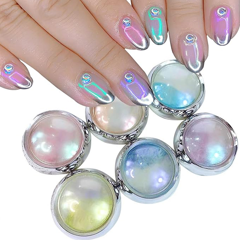 Mermaid Chrome Iridescent Pearl Nail Art Powder