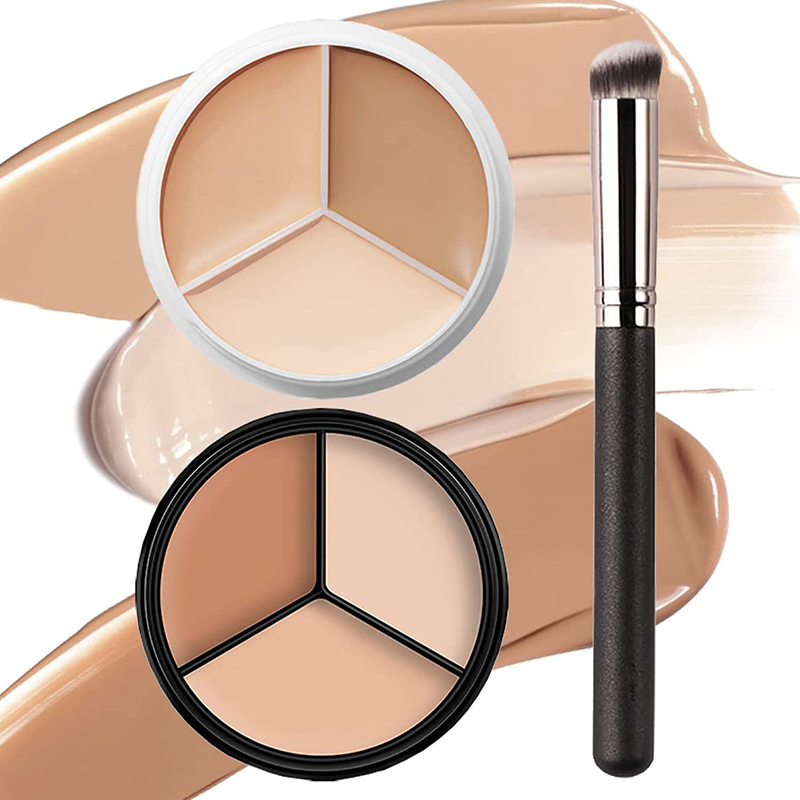 Waterproof Tri-color Face Concealer Contour Palette